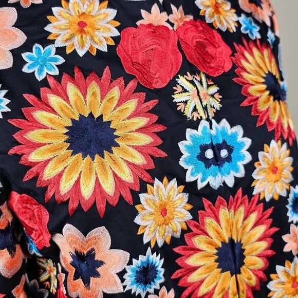 New Alice + Olivia Rory Multicolor Floral Embroidered Long Jacket Coat Size M - Picture 13 of 16